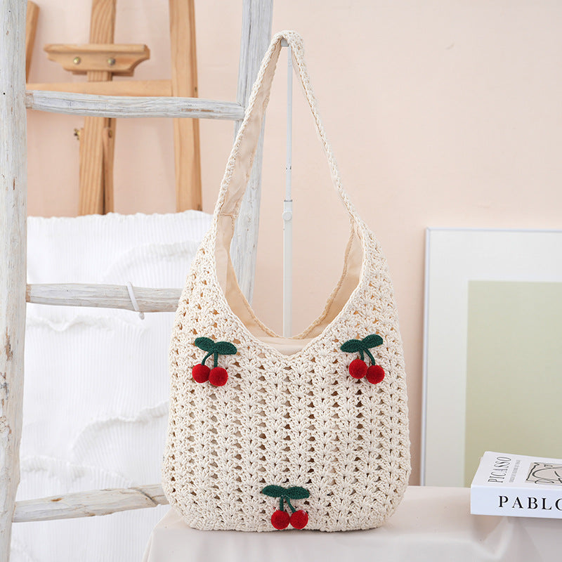 Handcrafted cotton shopper with fruity design LoungeYard — product view 6