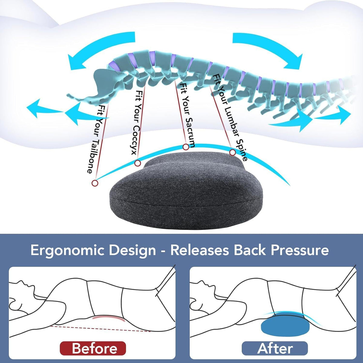 Ergonomic sleeping pillow LoungeYard — product view 2