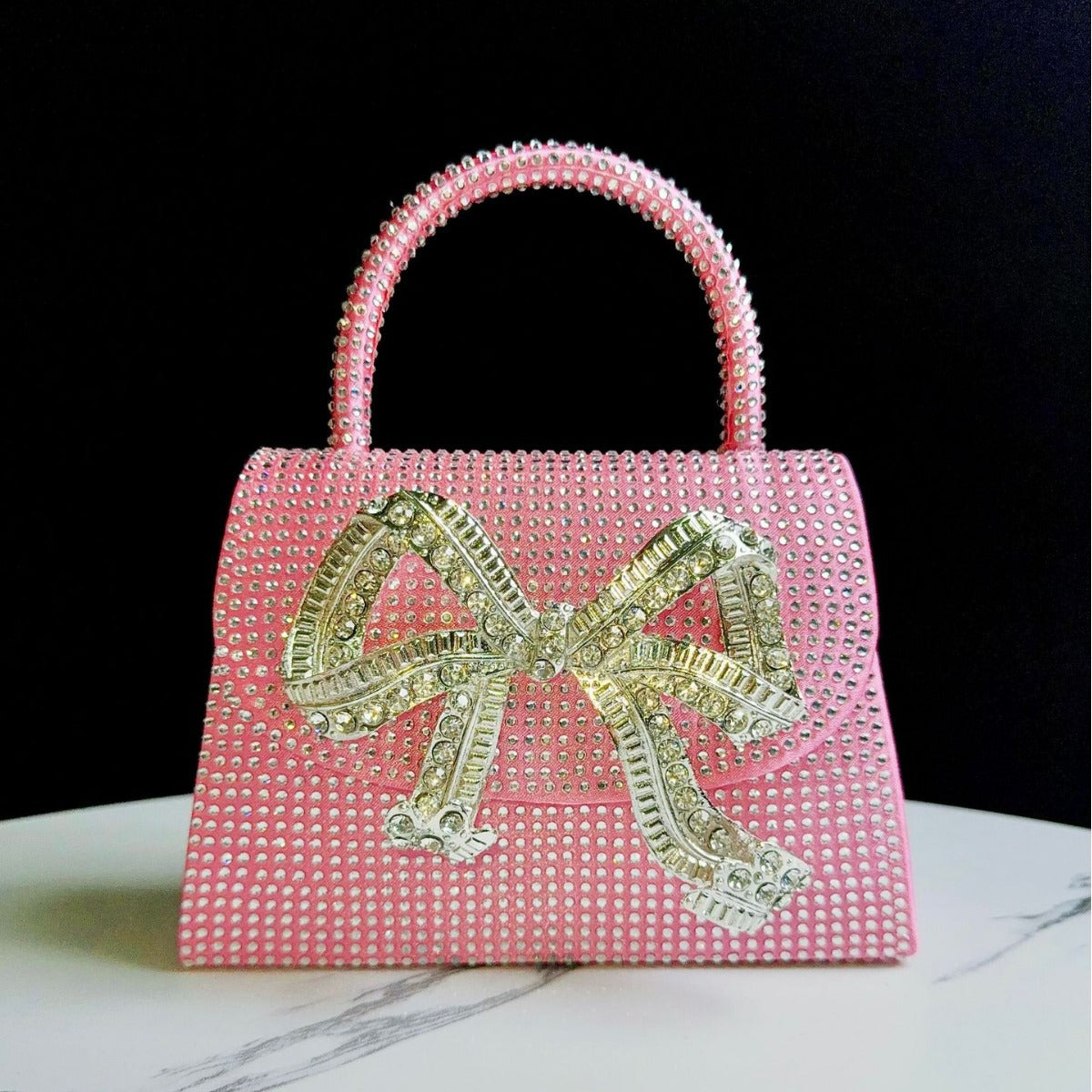 Rhinestone Bow Clutch — product view 1