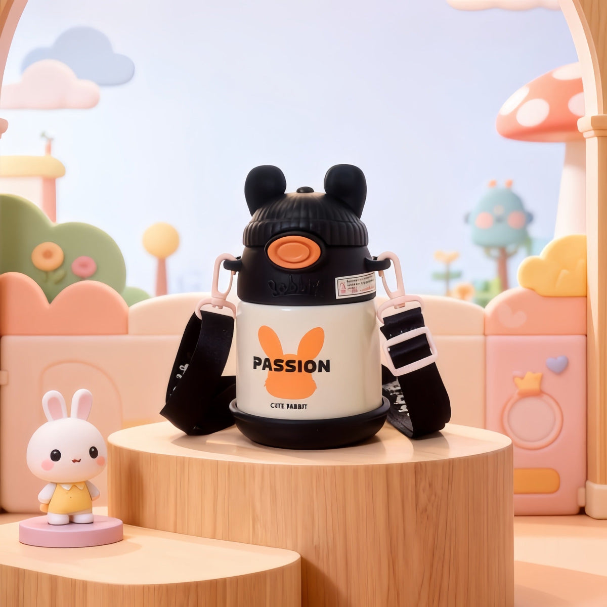 Ladies Insulated Children's Drinking Bottle with Practical Carrying Strap LoungeYard — product view 5