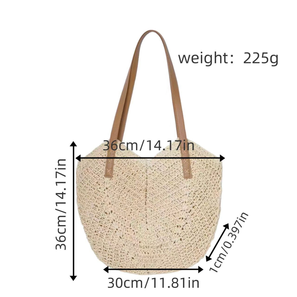 Handbag Made of Woven Natural Material with Elegant Carry Handles LoungeYard — product view 5