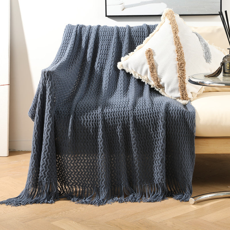 Cozy Knitted Throw Blanket LoungeYard — product view 6