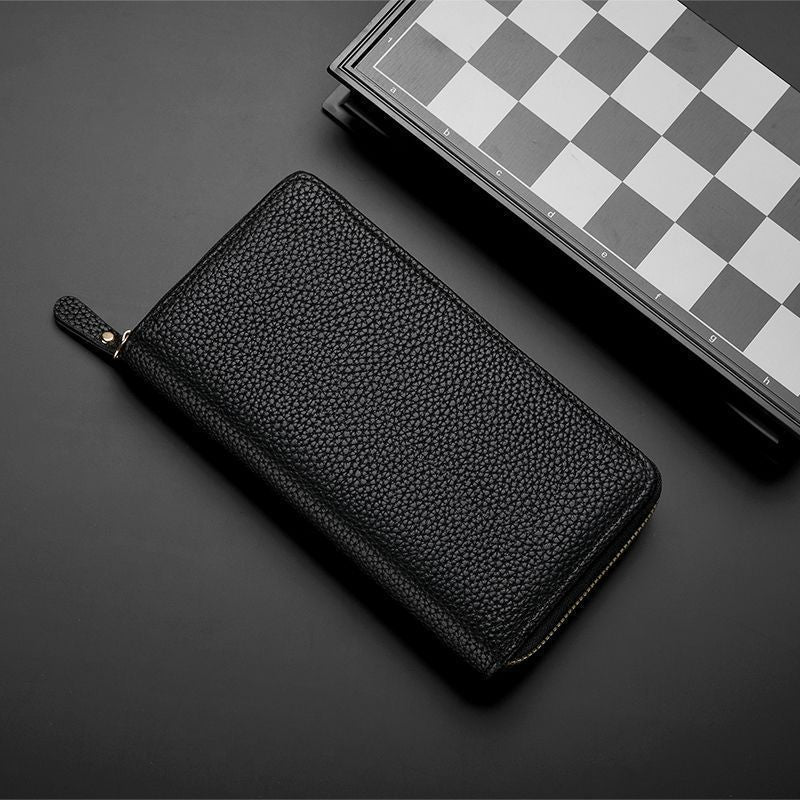 Textured Leather Zip-Around Wallet LoungeYard — product view 3