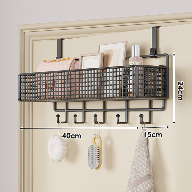 Over-Door Double-Tier Grid Hanging Storage Basket — product view 3