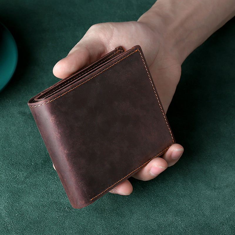 Premium Leather Bi-Fold Coin Wallet — product view 4