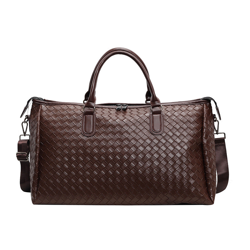 Handcrafted Travel Bag Made of Woven Leather LoungeYard — product view 5