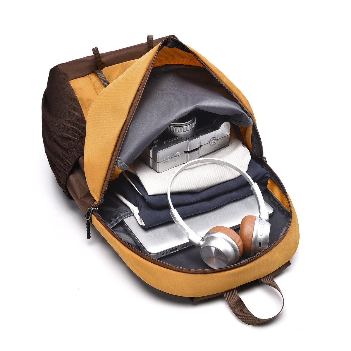 Unisex nan robust outdoor backpack with padded laptop compartment, side mesh pockets and adjustable compression straps LoungeYard — product view 7