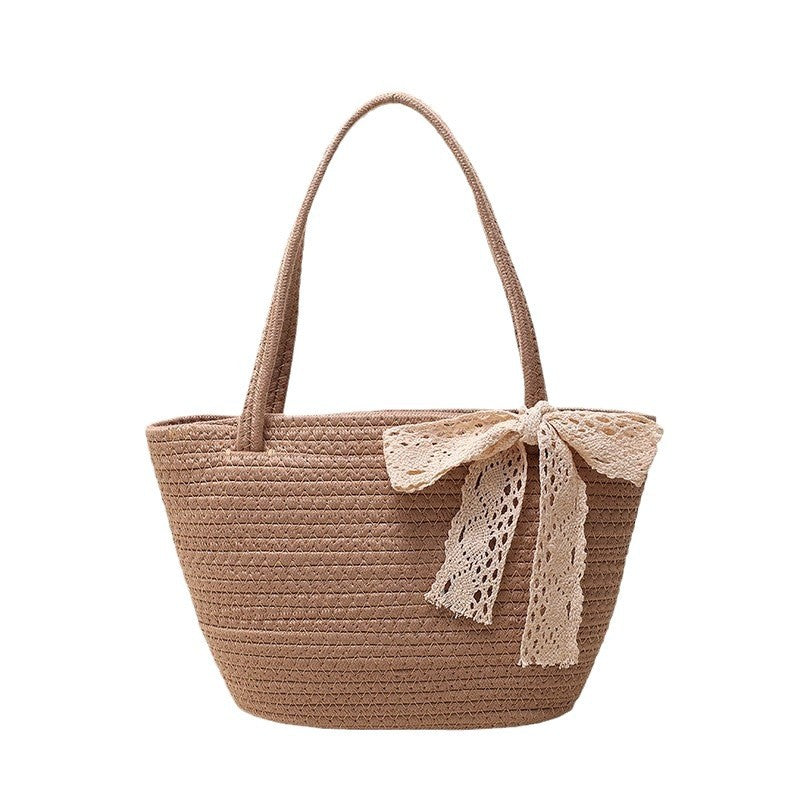 Women's handbag with decorative crochet tape LoungeYard — product view 5