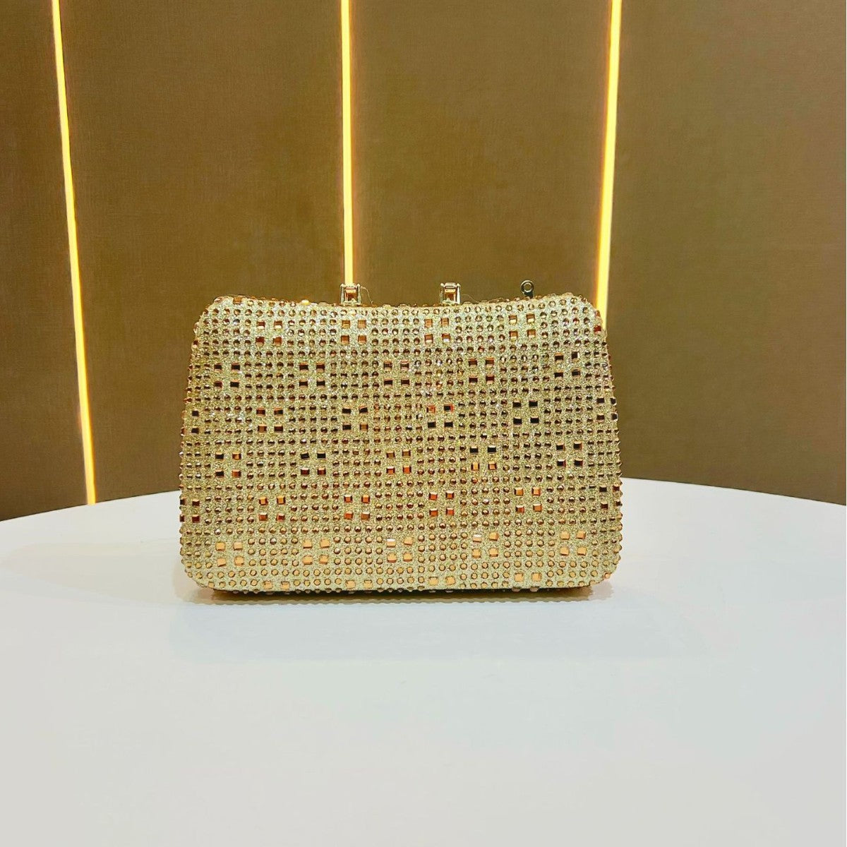 Rhinestone-Studded Formal Clutch — product view 4