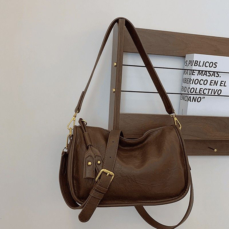 Premium Textured Leather Shoulder Bag LoungeYard — product view 3