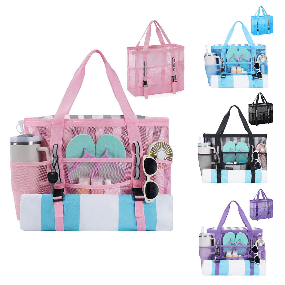 Multifunctional beach bag with mesh design LoungeYard — product view 1