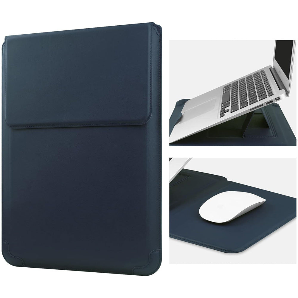 Padded laptop sleeve with integrated foldable stand and mouse pad LoungeYard — product view 6