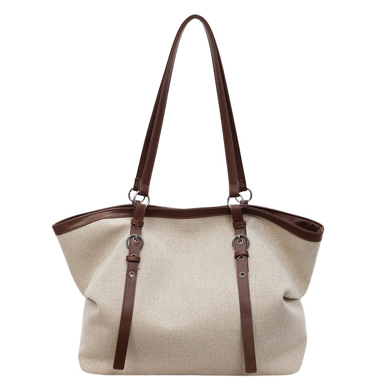 Versatile Canvas Tote Bag with Leather Accents — product view 5