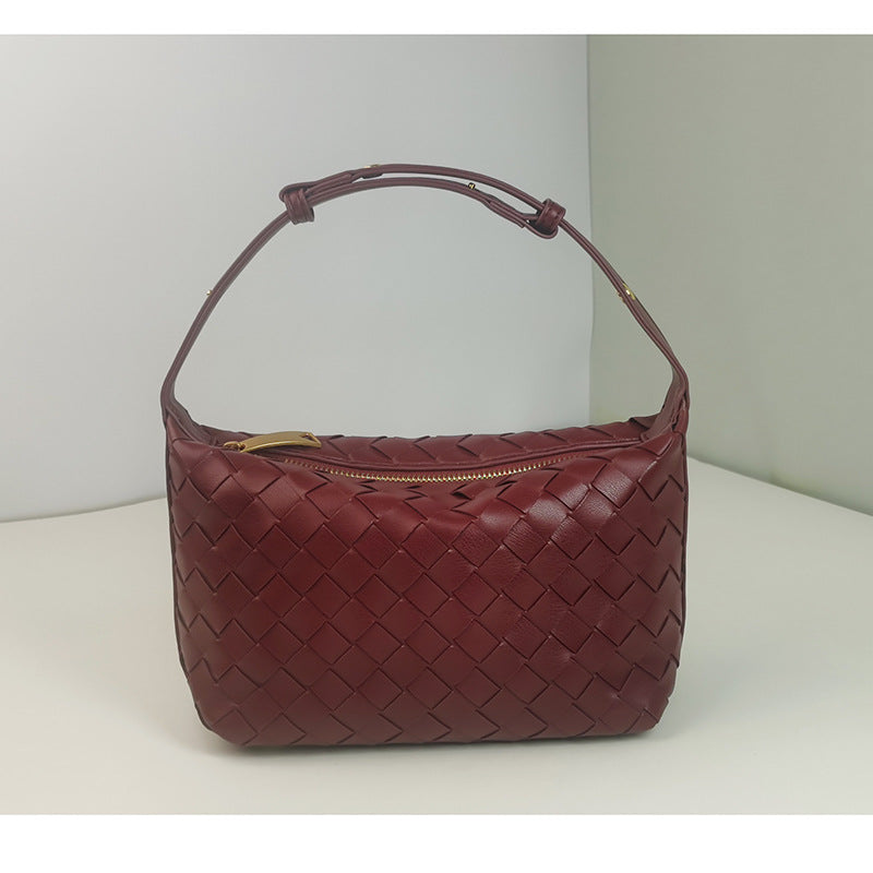 Woven Leather Satchel Bag LoungeYard — product view 4