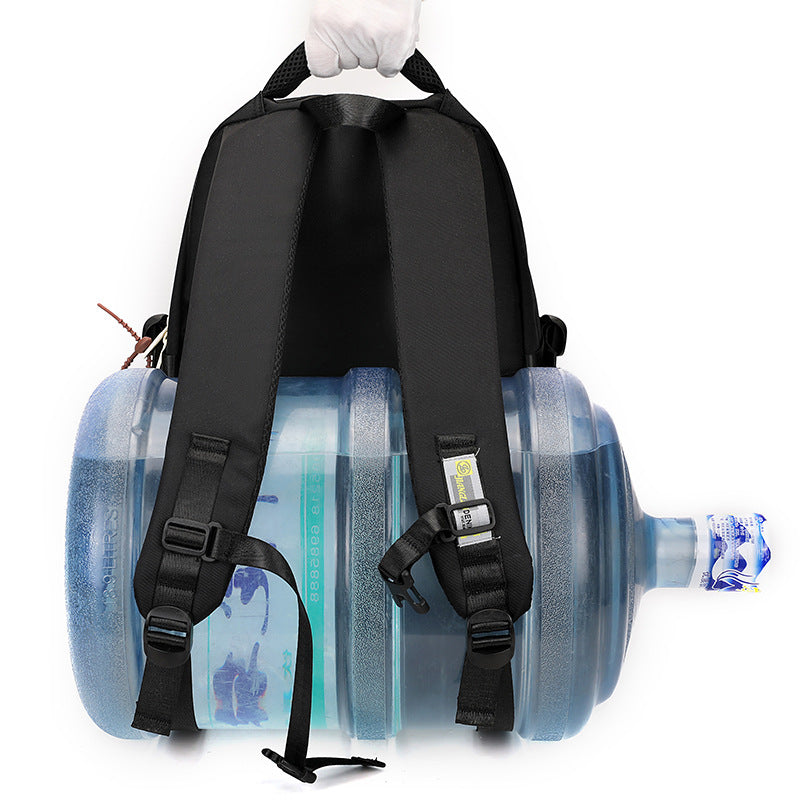 Stylish school backpack with functional compartments LoungeYard — product view 2