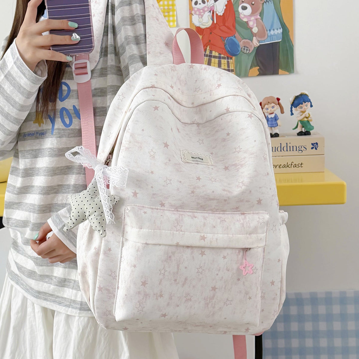 Star-Patterned Casual Backpack LoungeYard 1791205468 — product view 2