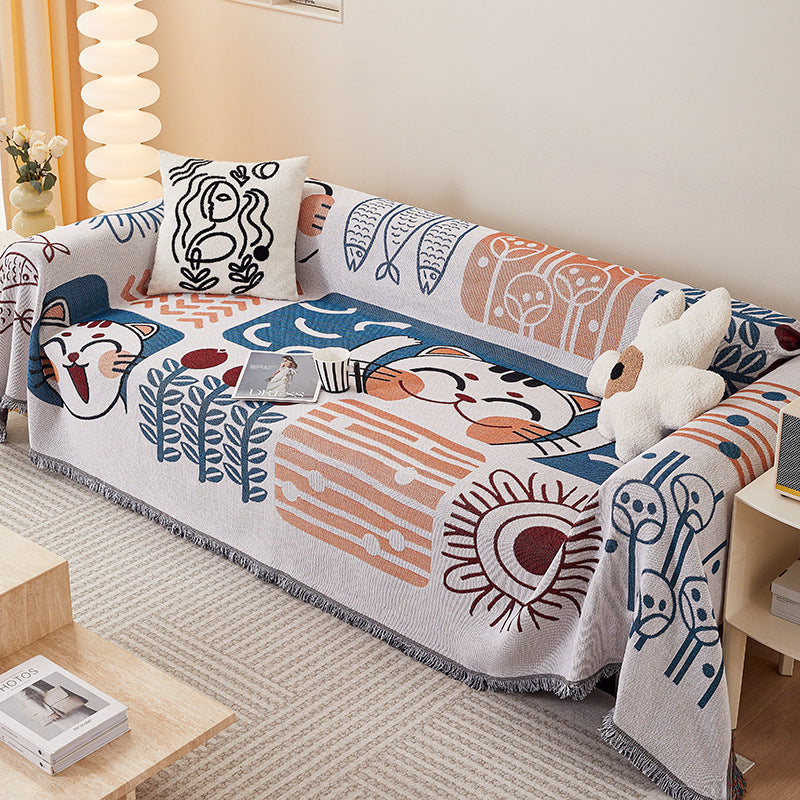 Cozy Cartoon-Themed Sofa Throw Blanket — product view 5