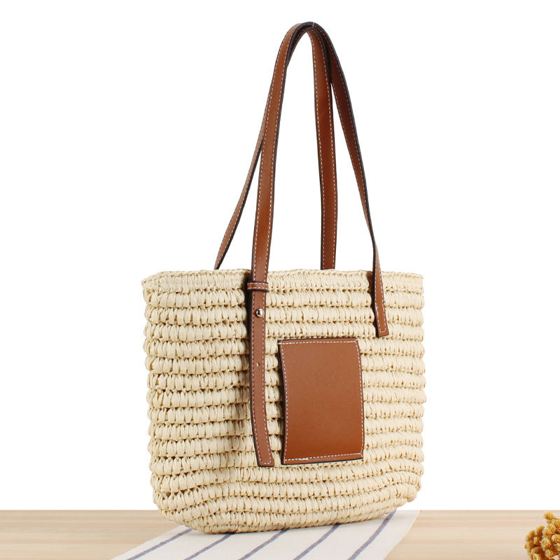 Braided Handbag with Elegant Leather Application LoungeYard — product view 2