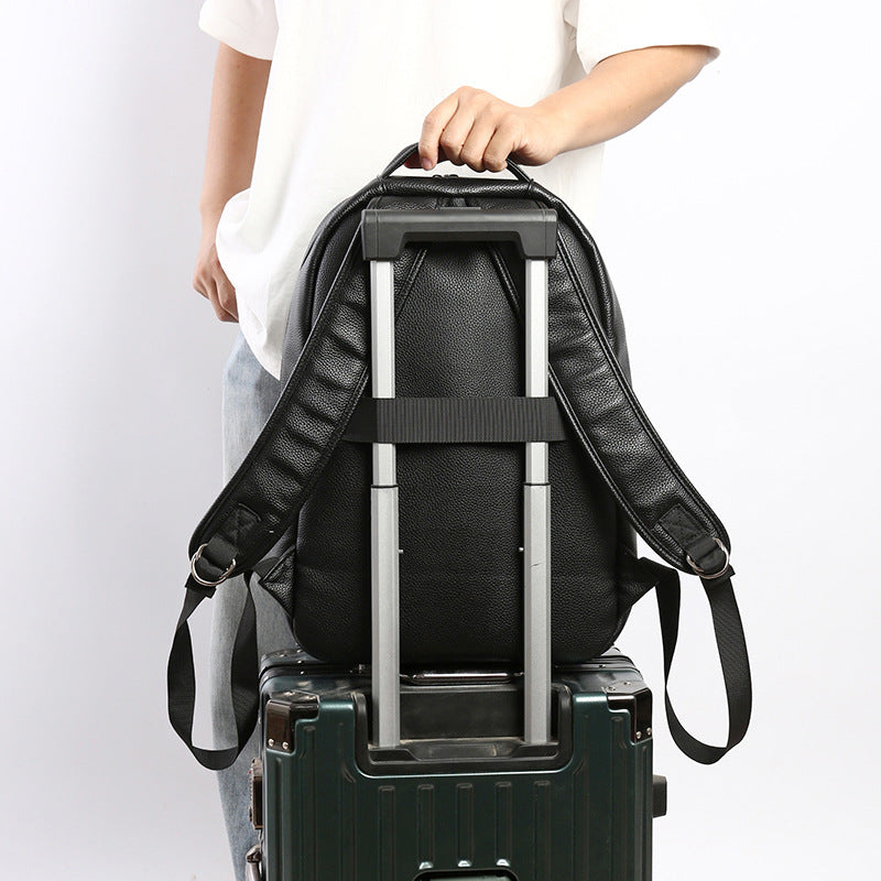 Premium Leather Business Backpack LoungeYard — product view 2