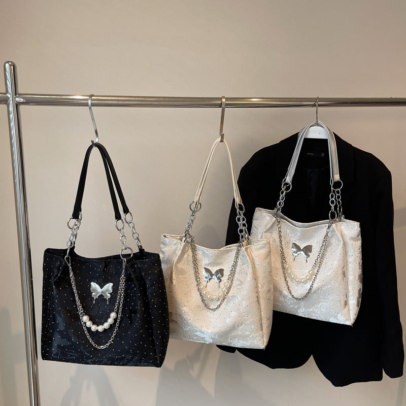 Elegant Pearl-Detail Handbag LoungeYard — product view 4