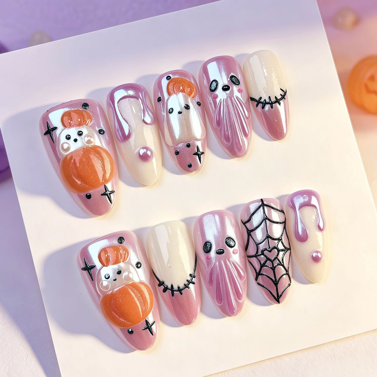 Artistic Fun-Themed Press-On Nail Set — product view 1