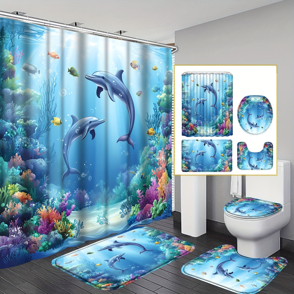 Marine Themed Bathroom Set Bowlift — product view 6