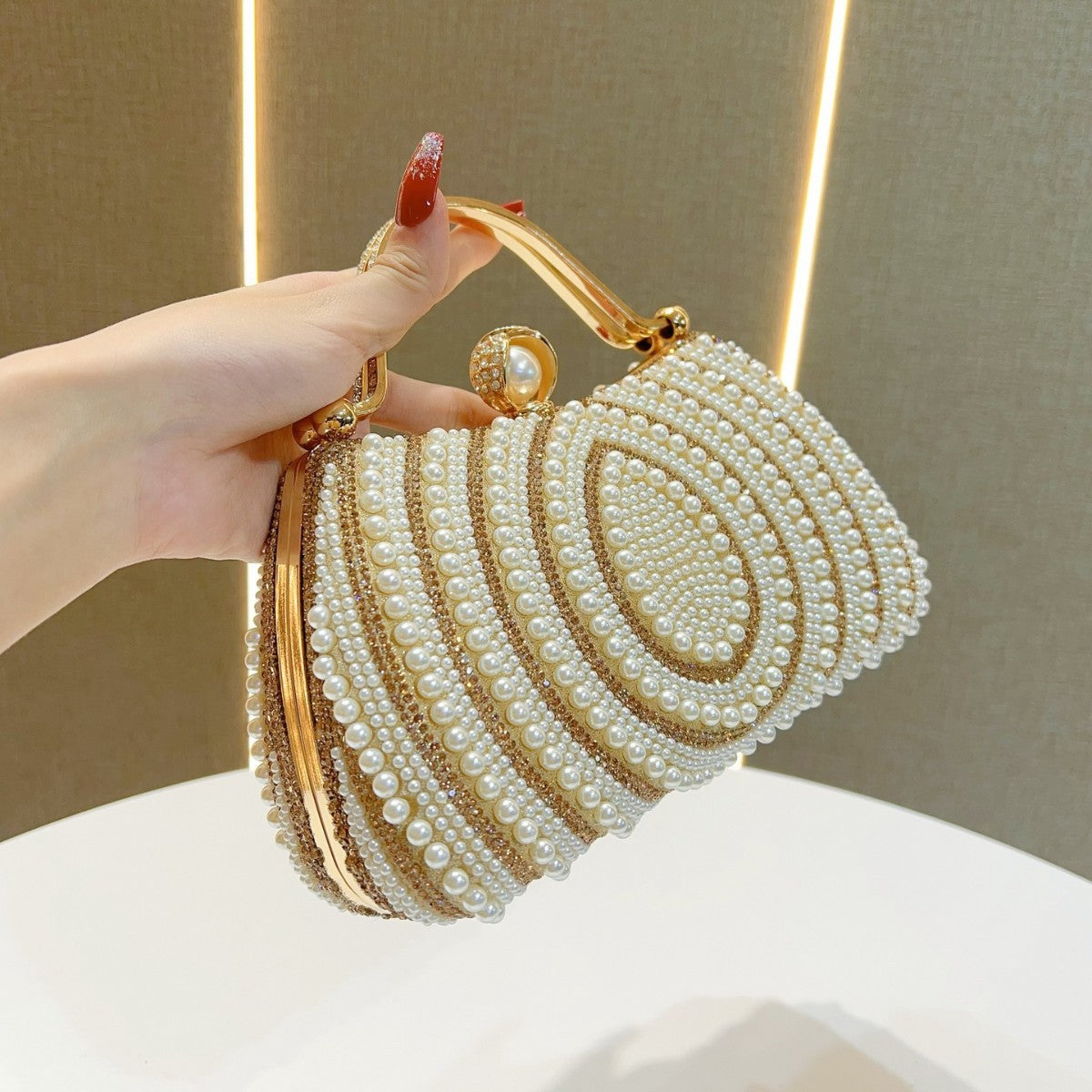 Luxurious Pearl-Decorated Evening Handbag — product view 2
