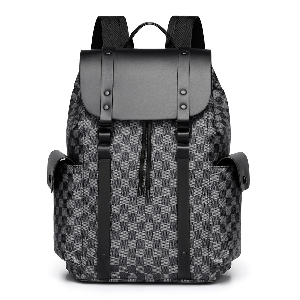 Vintage Checkered Pattern Backpack LoungeYard — product view 2