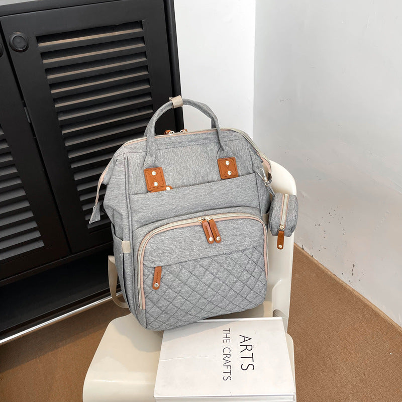Multi-Pocket Quilted Backpack LoungeYard — product view 6