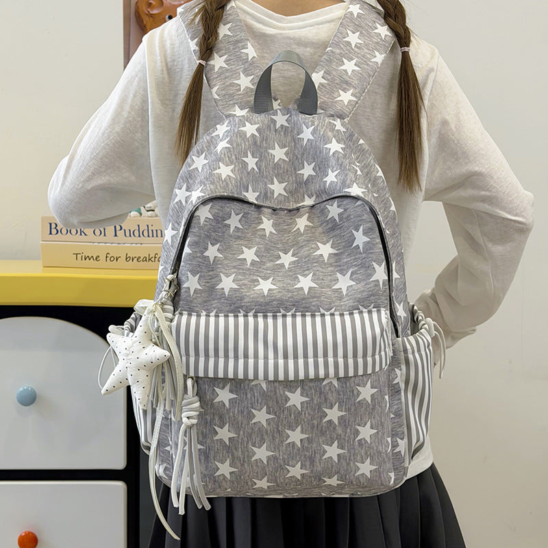 Fun Star-Printed Everyday Backpack LoungeYard — product view 2