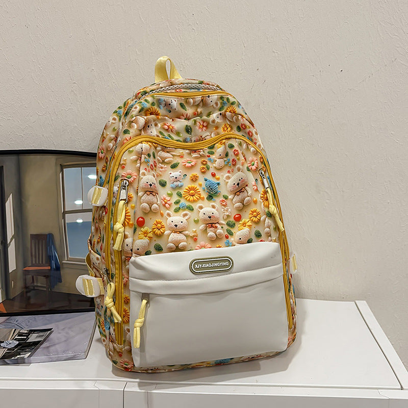 Playful Teddy Bear Patterned Backpack — product view 2