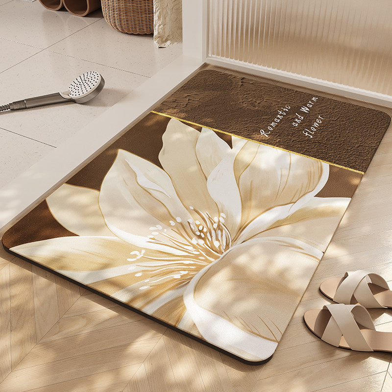 Floral-Themed Soft Bathroom Mat LoungeYard — product view 1