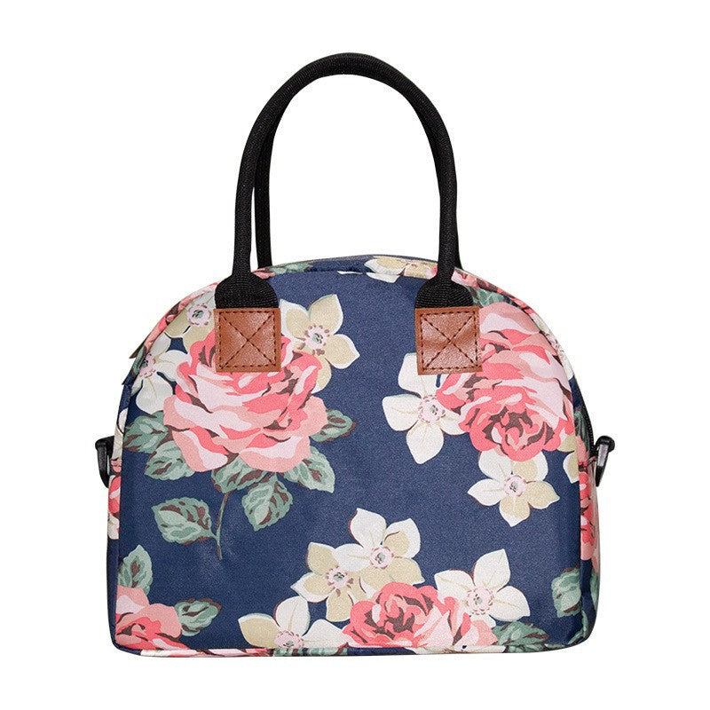 Women’s cooler bag with floral pattern and practical insulated compartment LoungeYard — product view 1