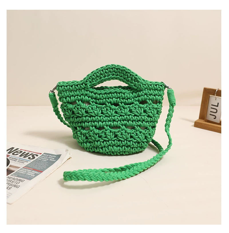Handcrafted macrame shoulder bag with unique design LoungeYard — product view 7
