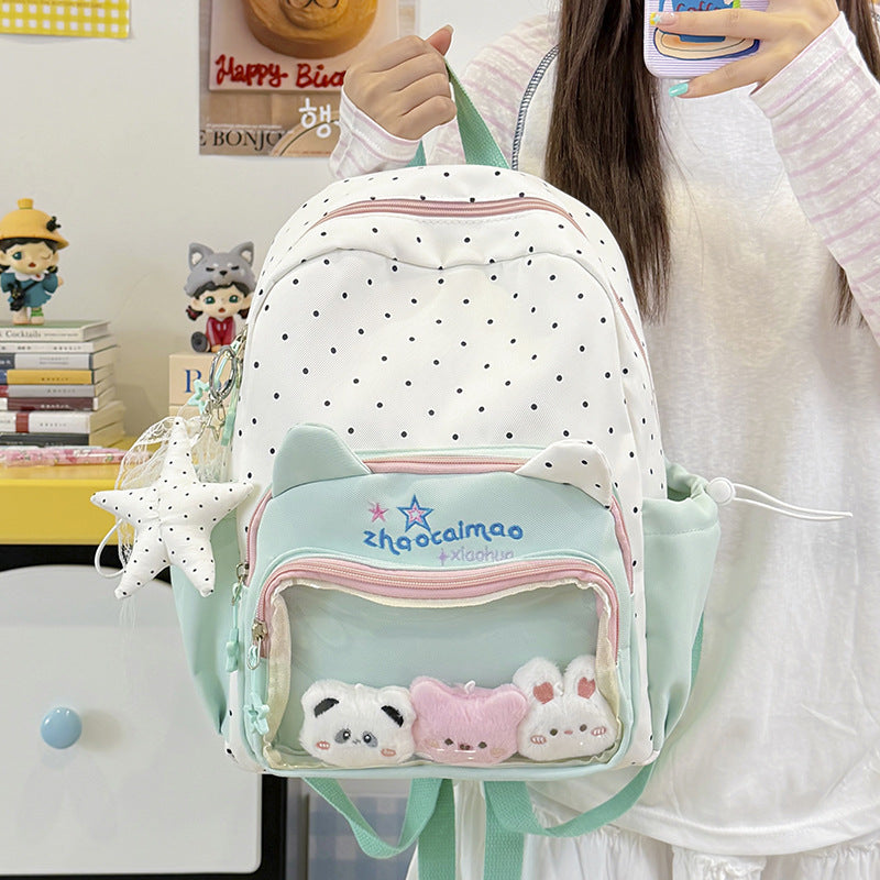 Playful Polka Dot School Backpack LoungeYard — product view 3