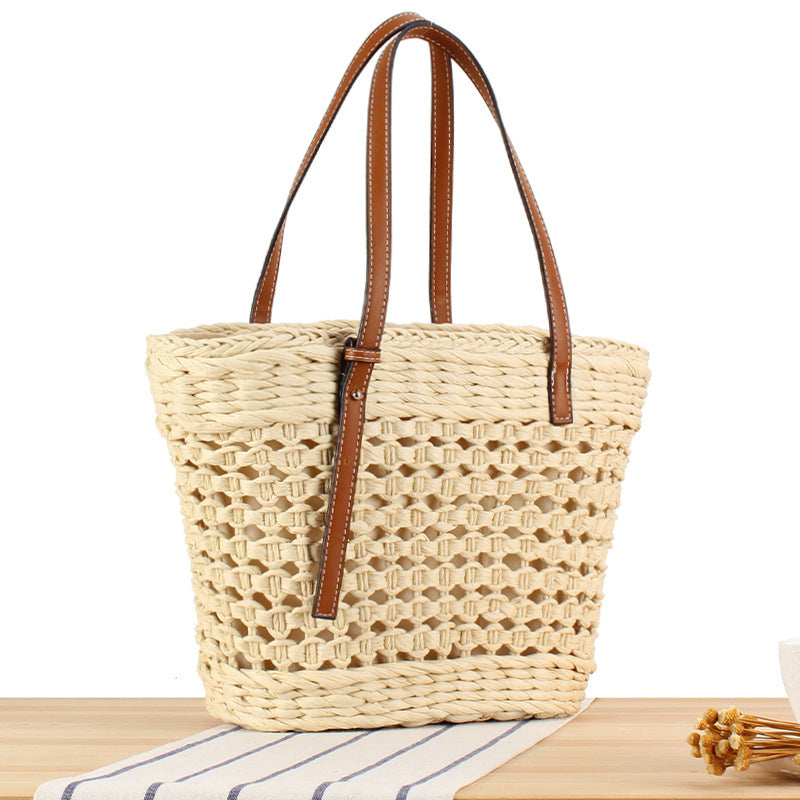 Braided tote bag with structured design LoungeYard — product view 2