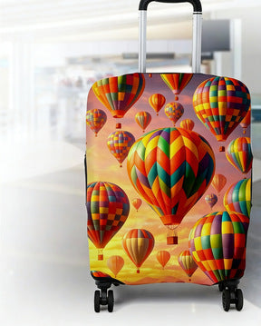 Unisex expandable suitcase cover with cat pattern, elastic protective material and zipper LoungeYard — product view 6