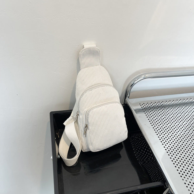 WoMulti-Compartment Corduroy Sling Bag LoungeYard — product view 6