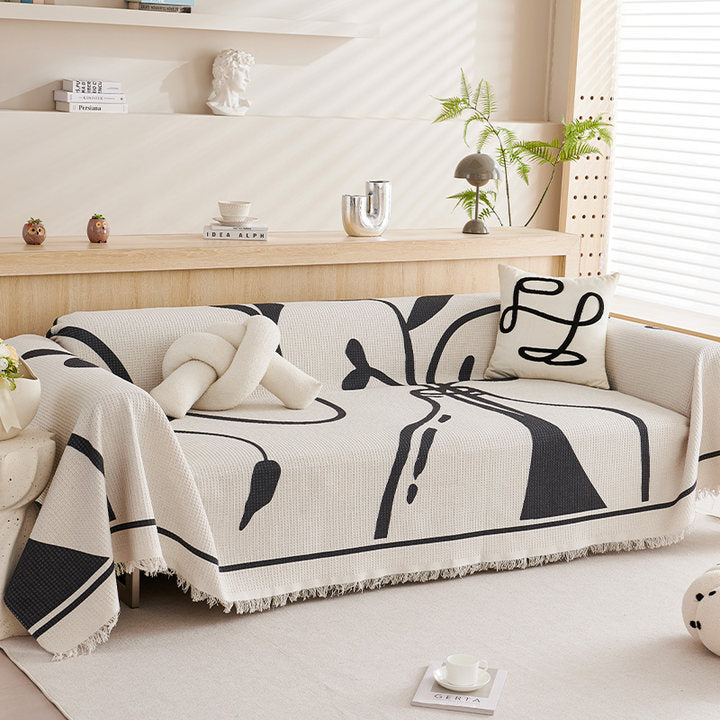 Modern Abstract Sofa Throw Blanket — product view 3