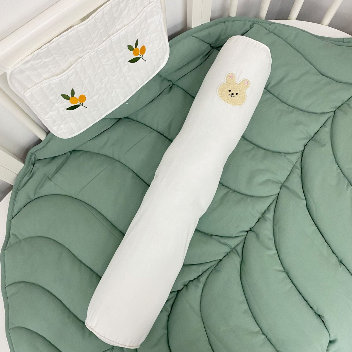 Long Gingham Nursery Bolster Pillow for Crib Support — product view 5