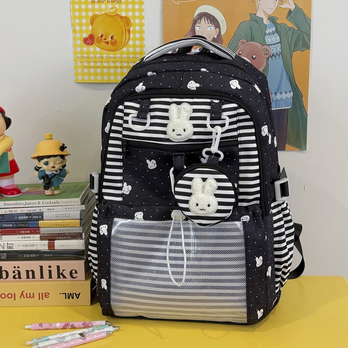Cartoon Character Print Backpack LoungeYard — product view 7