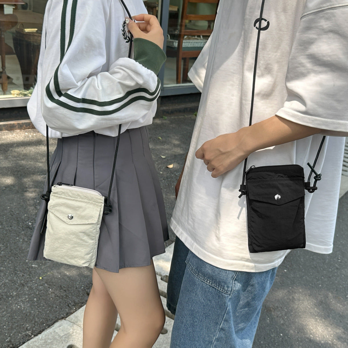 Practical Shoulder Bag with Water-Repellent Material and Adjustable Shoulder Strap LoungeYard — product view 3