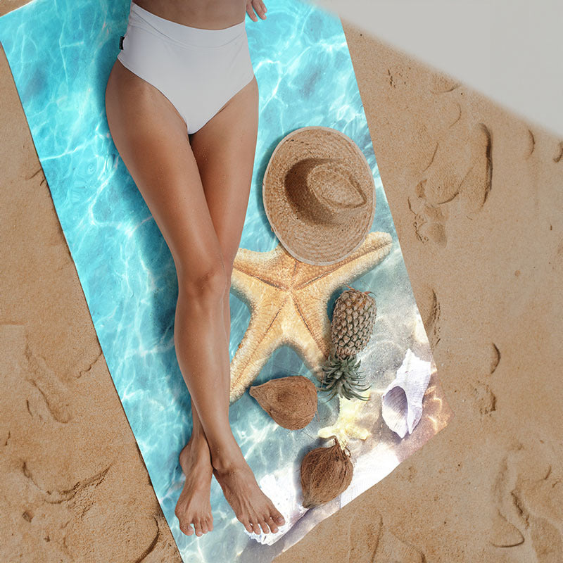 Beach towel with creative turtle design LoungeYard — product view 1