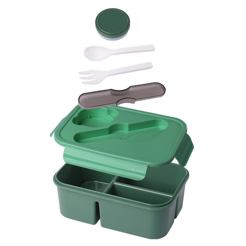 Multi-Compartment Bento Food Storage Box with Built-In Utensils — product view 5