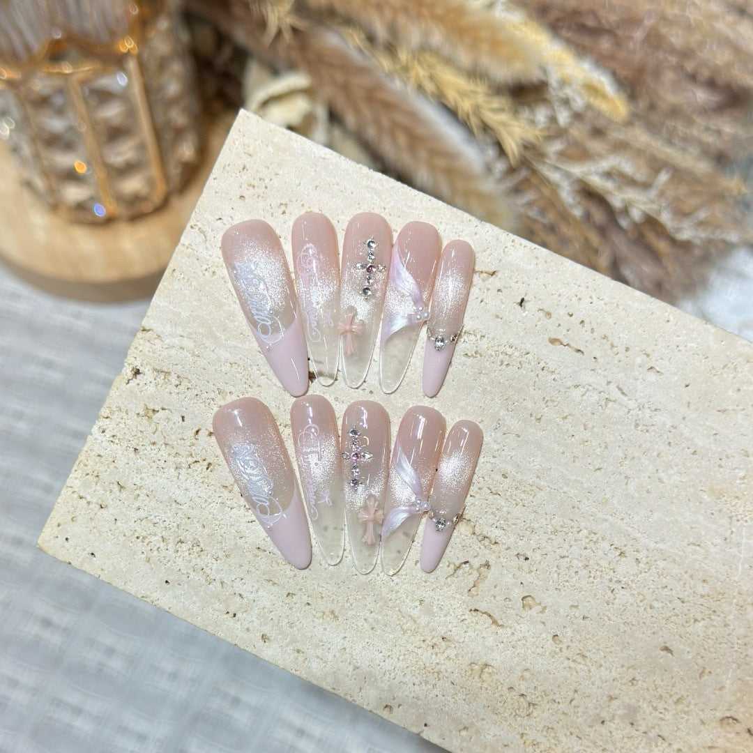 Elegant Long Stiletto Press-On Nail Design Set — product view 2