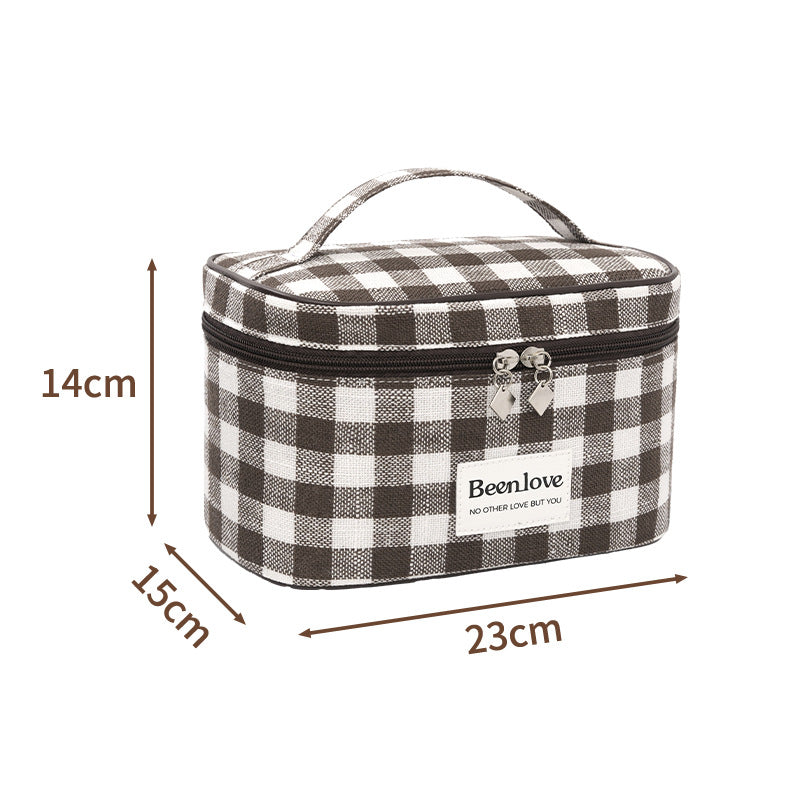 Stylish Checkered Makeup Case LoungeYard — product view 6
