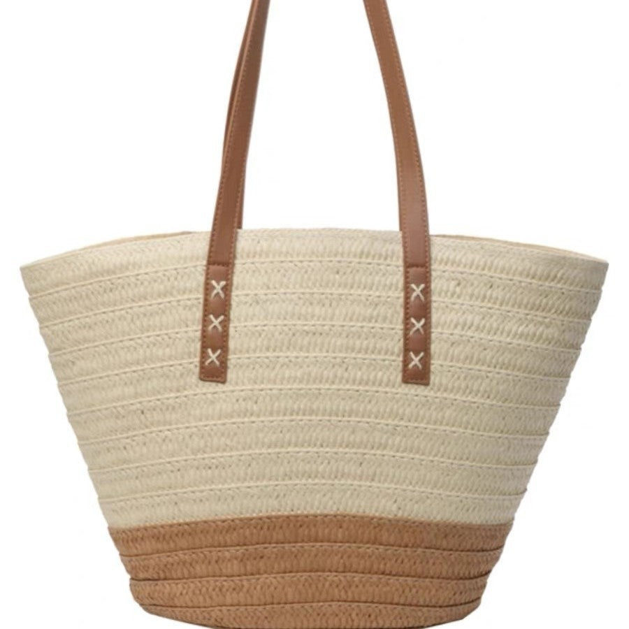 Beach bag with sturdy leather handles LoungeYard — product view 5
