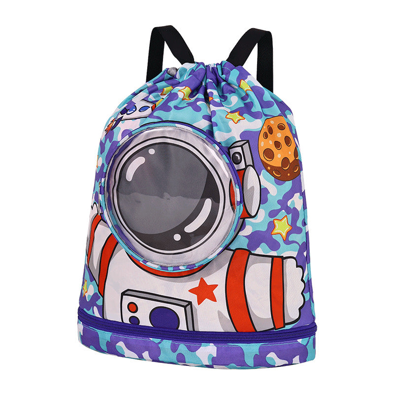 Solid Color Backpack with Unicorn Motif LoungeYard — product view 2