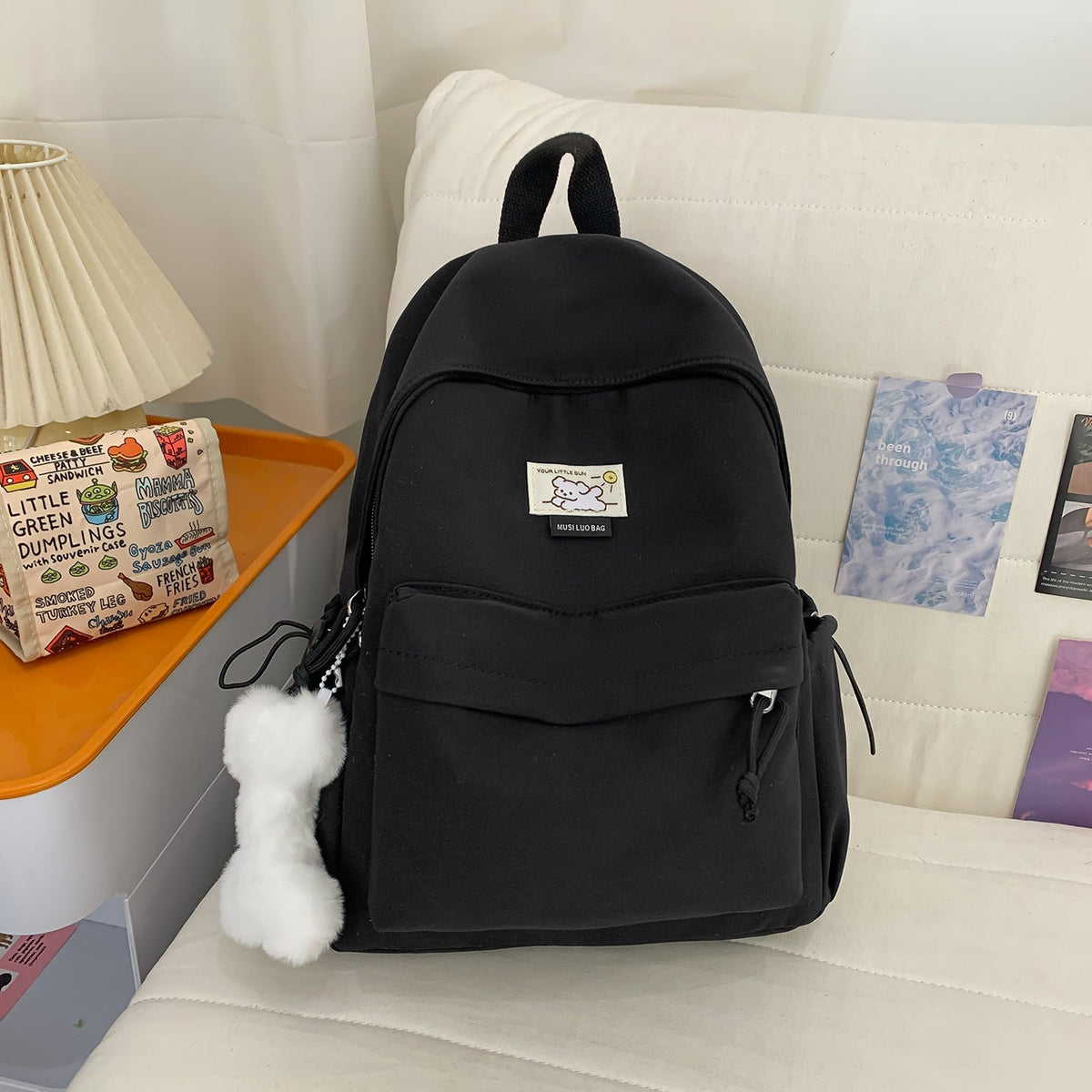 Cute Plush-Embellished Casual Backpack LoungeYard — product view 7