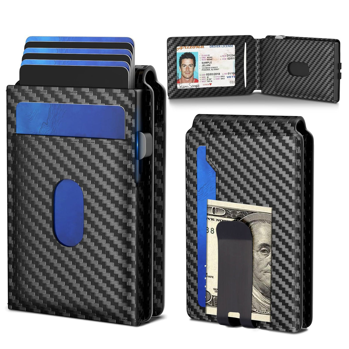 Carbon Fiber Slim RFID-Blocking Wallet LoungeYard — product view 1